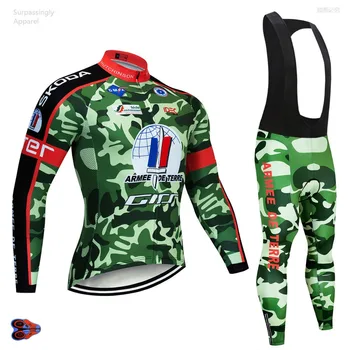 

2019 Men Cycling Sets Team Camouflage Cycling Clothing Bike Jersey Quick Dry Bicycle Wear Autumn Long Sleeve Cycling Jersey Sets