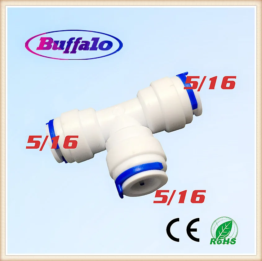

100PCS 5/16" OD Tube Union Tee Type T hose Quick Connect Push Fit RO Water Plastic Connector Fittings