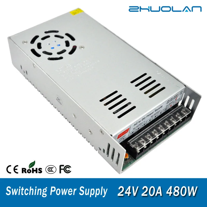 Переключатель питания для светодиодной ленты адаптер AC 110 / 220 В в DC 24 20 А 480 Вт