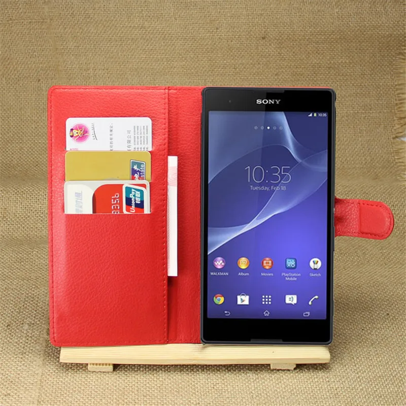 Кожаный чехол книжка для Sony Xperia T2 Ultra Dual SIM XM50H D5322 D5303 6 дюймов задняя крышка корпуса