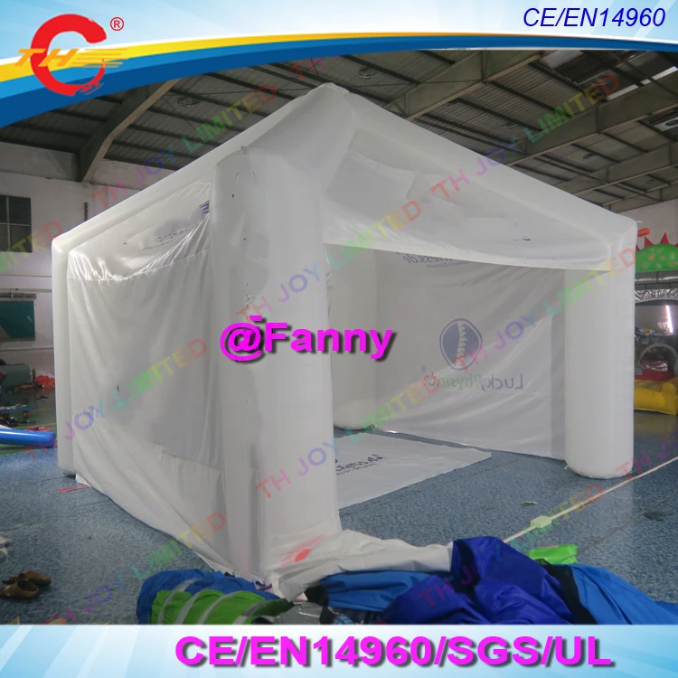 

white square event house tent inflatable 4 legs square cabinet gathering station with removable doors for sale,free air ship