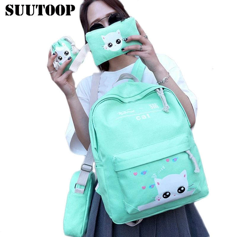 أسود القط الظهر ل مراهق حقيبة مدرسية للفتيات 4 مجموعات ظهره الأخضر النعناع الأخضر كتاب مدرسية اليابان الكورية حقيبة 2019 جديد أسود القط الظهر ل مراهق حقيبة مدرسية للفتيات 4 مجموعات ظهره الأخضر النعناع الأخضر كتاب مدرسية اليابان الكورية حقيبة 2019 جديد