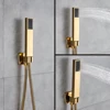 Bathroom Faucets Luxury Gold Brass Bathroom Faucet Mixer Tap Wall Mounted Rain Shower Head Bathtub Spout Shower Faucet Sets ► Photo 3/6