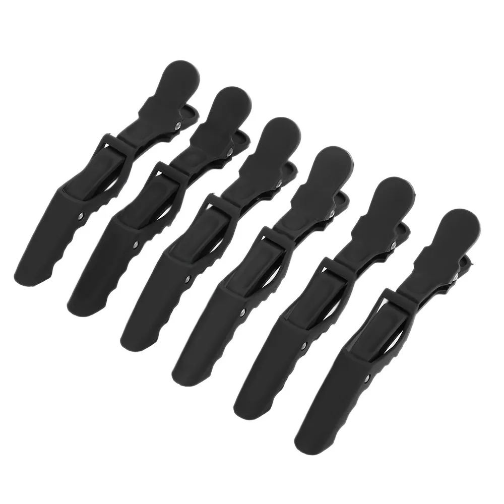 6Pcs/set Black Croc Hair Clips Hairdressing Sectioning Grip Clips
