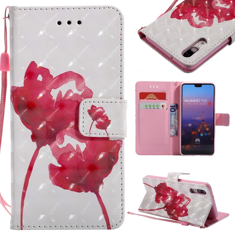 

sFor Etui Huawei P20 Case Flip Leather Wallet Card Slot Phone Cases For Coque Huawei P20 Cover