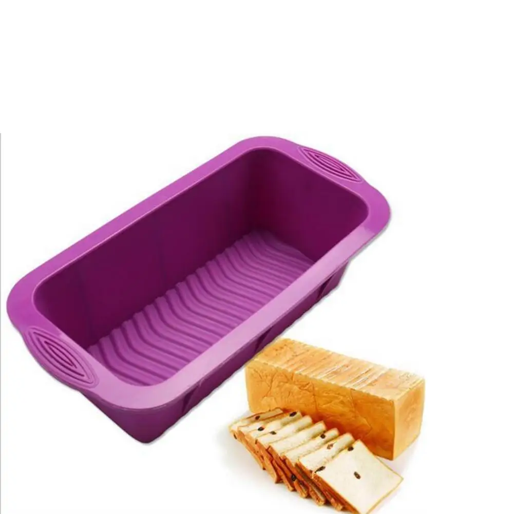 

DlY 3D Eco-Friendly Silicone Cake Mold Rectangular Toast Box Baking Tools Bakeware Maker Random Color