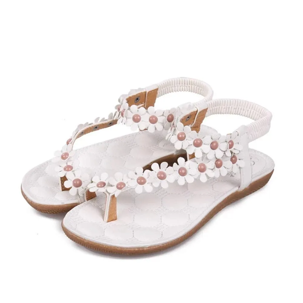 

YOUYEDIAN new fashion casua Summer Bohemia Sweet Beaded Sandals Clip Toe Sandals Beach Shoes 2019 yaz d z sandalet bayanlar #g25
