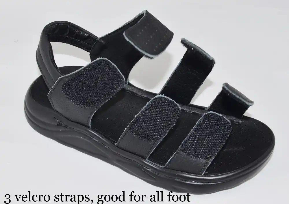 boys black leather sandals