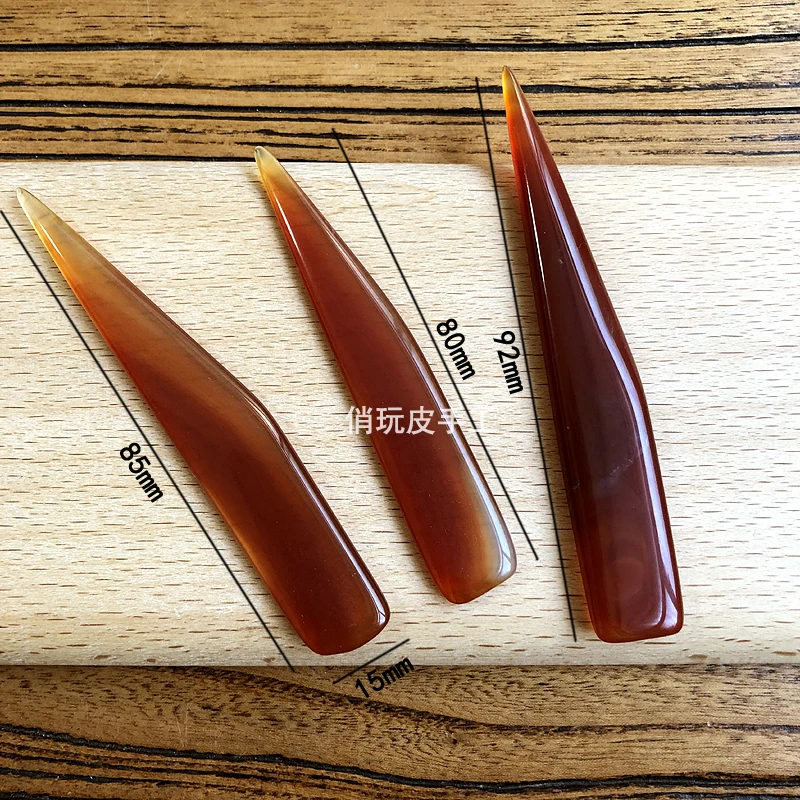 85x15mm 1PC Natural agate to rub leather edge for Scoring Folding Creasing Paper Leather Crafts for Handmade Leather craft Tool
