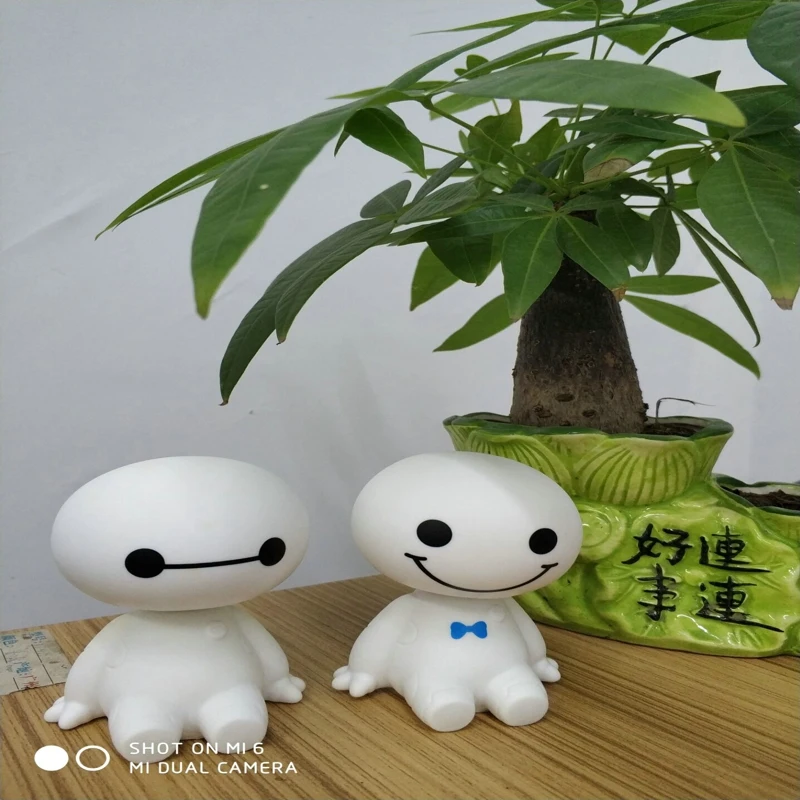 Мультяшный пластиковый робот Baymax Тряска головой фигурка автомобиля украшения