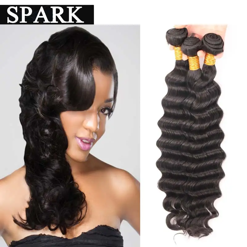 

Cheap Brazilian Deep Wave 1pc Lot Brazilian Deep Curly Virgin Hair Wet and Wavy 6A Grade Unprocessed 100% Human Hair 8"-26" DW12