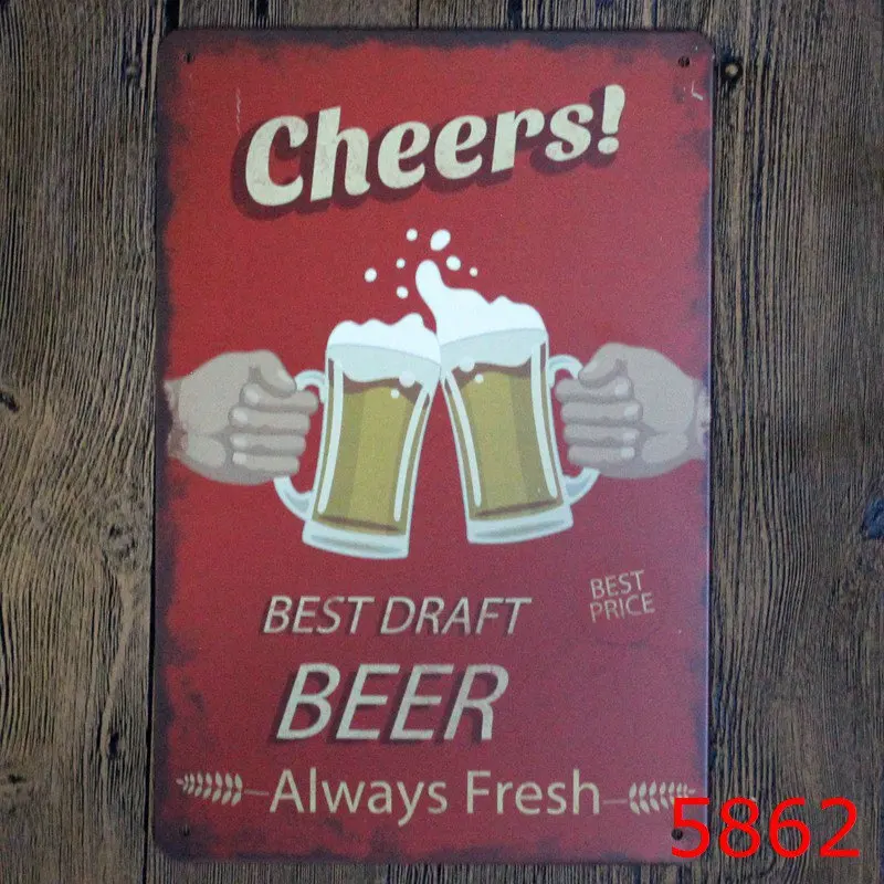 Мужская пещера винтажный металлический постер ура холодное пиво ретро настенные наклейки домашний декор для бара паба клуба дамские ночные жестяные знаки YN008 - Цвет: YG058