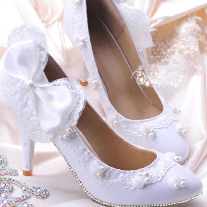 Fashion White Rhinestone Woman Wedding font b Shoes b font Woman Bridal font b Shoes b