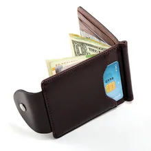 Новое поступление мужские кожаные кошельки с фото с отделением для карты для мужчин твердый дизайнерский кошелек с застежкой
