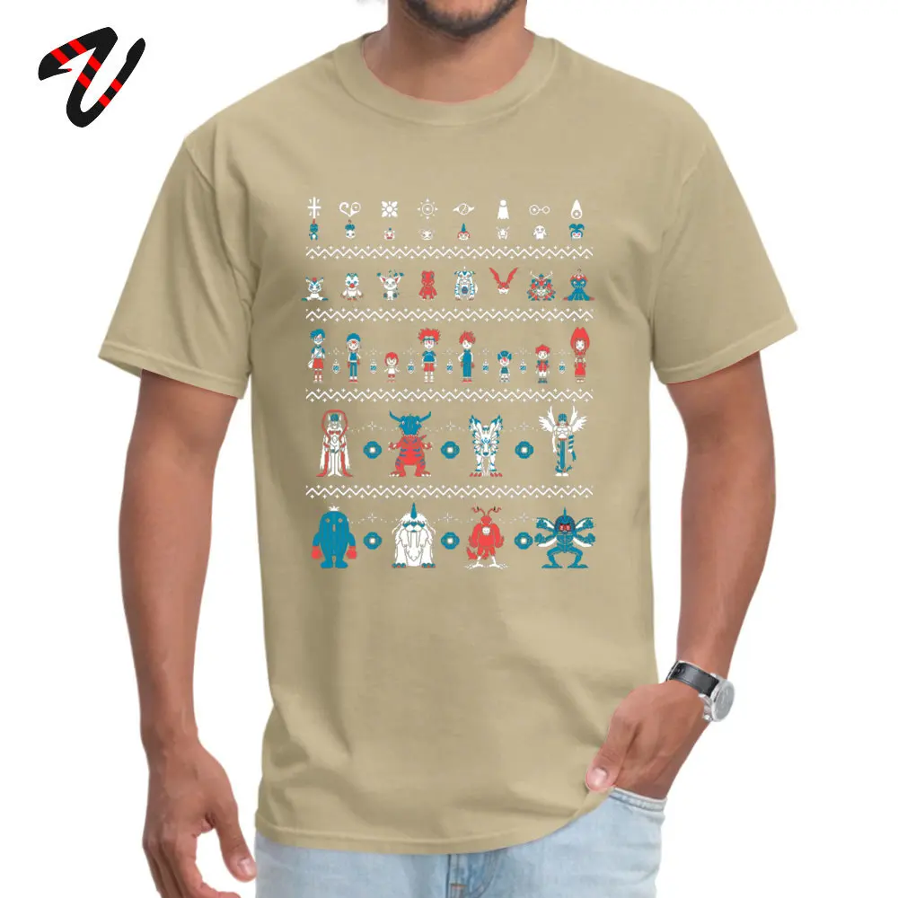 Have a digital christmas Pure Cotton T-shirts for Men Short Sleeve Tops Shirts Brand Labor Day Crewneck Tee Shirts Printing Have a digital christmas18028 beige