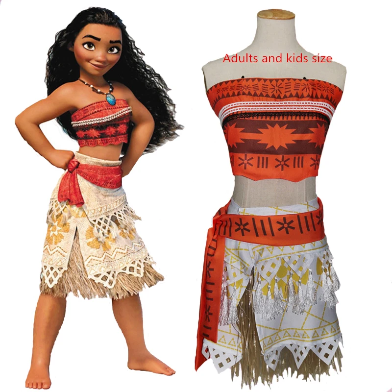 princess moana cosplay costumes children halloween costume for girls party dress for adult and kids - Halloween Costumes Prices princess moana cosplay costumes children halloween costume for girls party dress for adult and kids - Halloween Costumes Prices