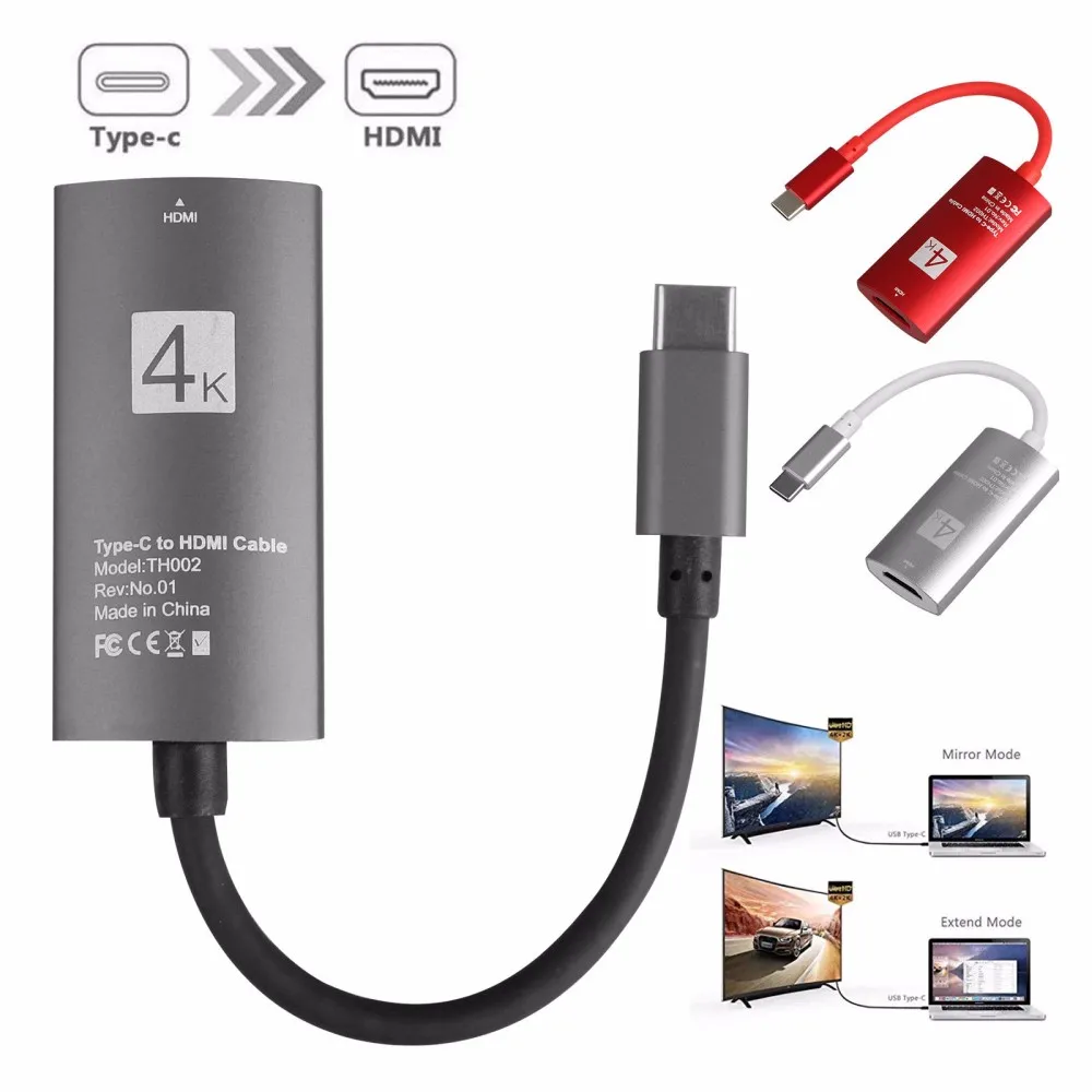 Новый адаптер USB C HDMI 4K (совместим с Thunderbolt 3) Для Huawei Mate 20 MacBook Pro2018 Ipad Pro GalaxyS9