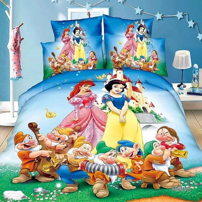 الأرجواني الثلوج الأميرة الفتيات طقم سرير غطاء لحاف غطاء سرير أكياسها واحدة حجم