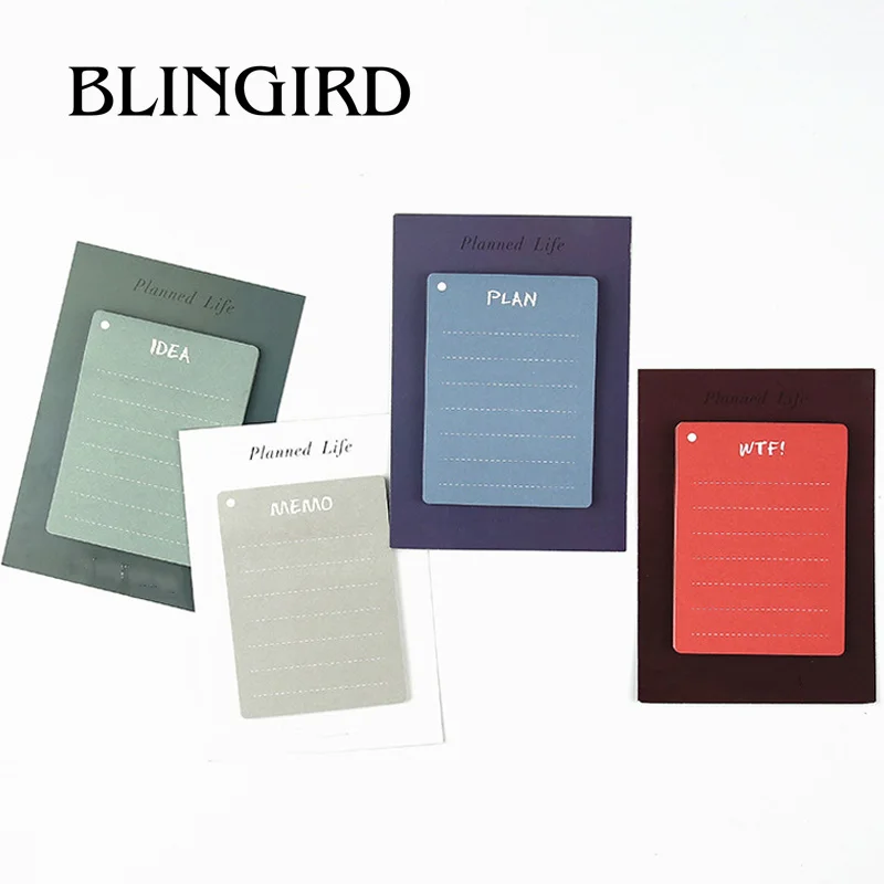 

4Pcs/Set Planner Life Sticky Note Memo Pads Diary Stickers Bookmark Tab Flags Notepad Office&School Supplies Stationery