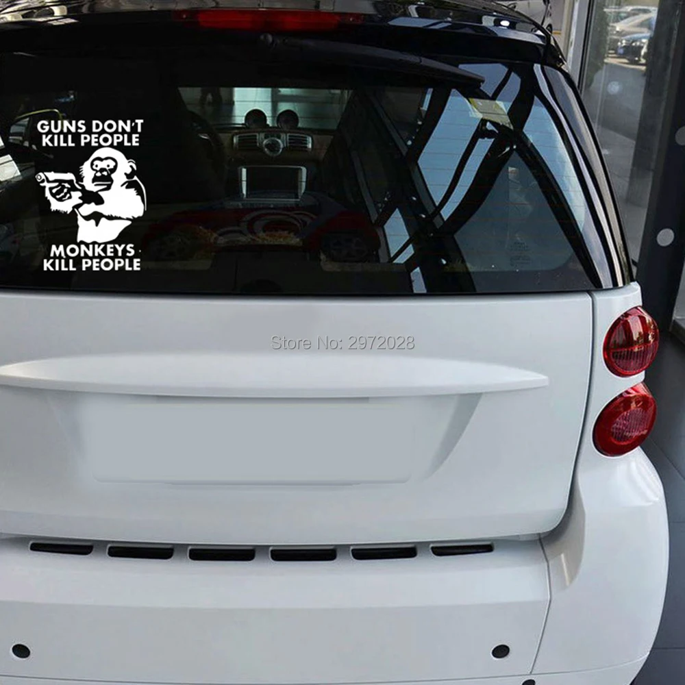 Newest Creative Car Docorative Decal Gun Don't Kill People Monkeys Funny Sticker Decoration Decals | Автомобили и мотоциклы