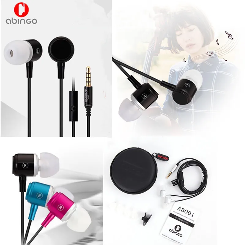 

Earphones A300i Stereo Earbuds in ear Metal Headsets With Microphone 3.5mm Plug Wired Headphones for Samsung Xiaomi Auriculares