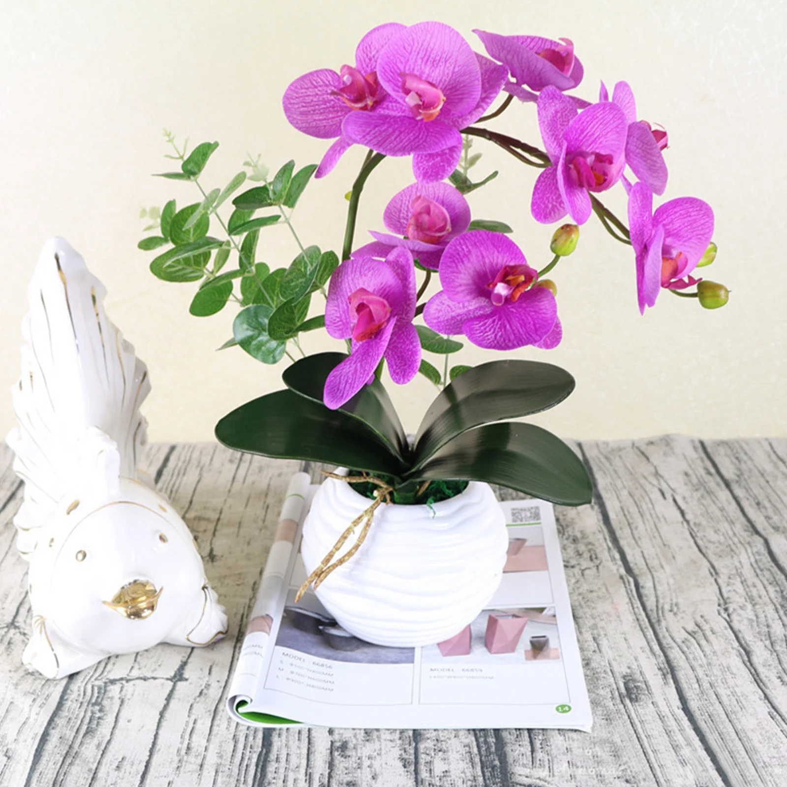 2 ветки искусственный цветок фаленопсиса Настоящее прикосновение латекс бабочка Орхидея Флорес с листьями Свадебные украшения для дома и офиса