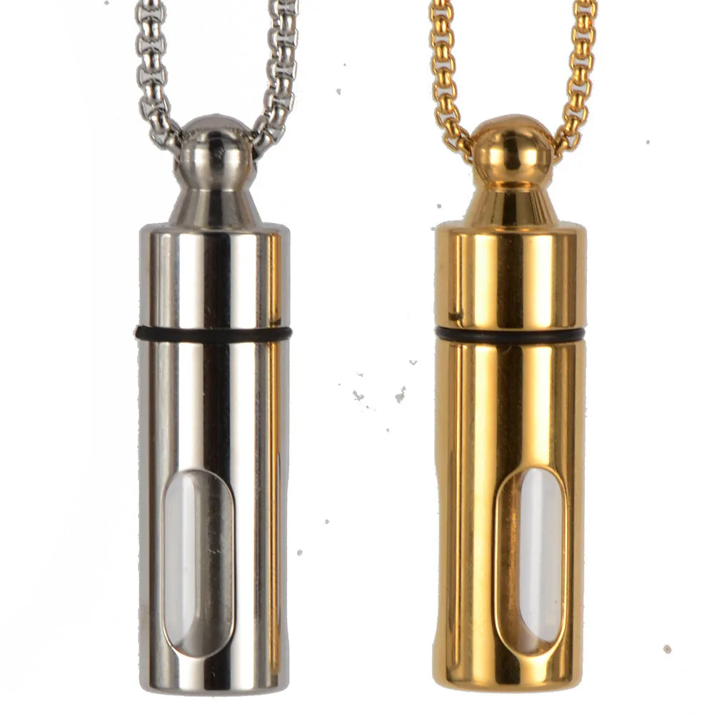 cremation urn necklace Women Men Titanium Steel Aromatherapy Aroma