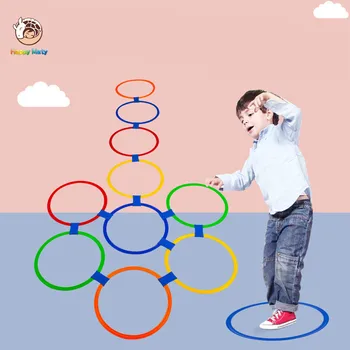 

Preschool Teaching Aid Sports Toy Hopscotch Jump to the Grid Children Sensory Integration Training Outdoor Fun Games Toys circle
