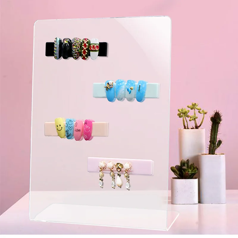 Nail Art Showing Holder Transparent Acrylic False Nail Display Stand
