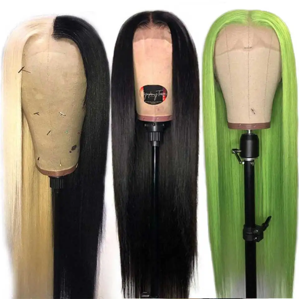 

13*4 Lace Front Human Hair Wigs Non Remy Pre Plucked Transparent Lace Wig Brazilian Straight Lace Front Wig For Black Women