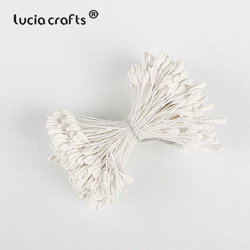 Lucia crafts 330 шт 3 мм Высокое качество матовый двойной цветок с головками stamen pistil украшения торта ремесло DIY C1202