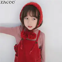 ZACOO детей мальчиков и девочек Вязаный шарф Scarives дети милые Однотонная одежда теплая шерсть шарф уха крышка как идеально носить аксессуар san0
