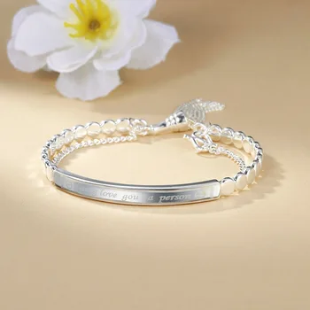 

S- Silver bracelet female s buckle chain tassel laser bracelet silver bracelet full silver 999 silver ornaments