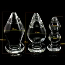 3 pcs/set hot sale super large glass anal balls huge big butt plug adult sex toys for woman anus dilator stimulator buttplug