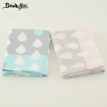 Booksew New 2PCS/Lot 50X100CM Raindrop Design Cotton Twill Fabric Quilting Tecido For Cushion/Patchwork/Bedding/Baby/Dolls