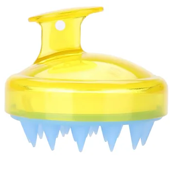 

1PC Silicone Head Shampoo Scalp Shower Bathing Washing Hair washing Scalp Cleanse Massager Brush Comb Yellow