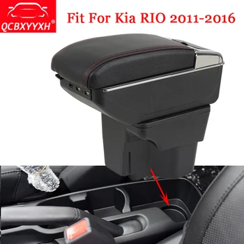 

QCBXYYXH Car Styling ABS Car Armrest Box Center Console Storage Box Holder Case For Kia RIO 2011-2016 Car Decoration Accessories