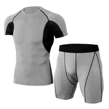 Мужские спортивные костюмы 2 шт набор фитнес Беговые брюки для мужчин мужские спортивные костюмы спортивный костюм спортивные костюмы spor giyim тренировочные компрессионные