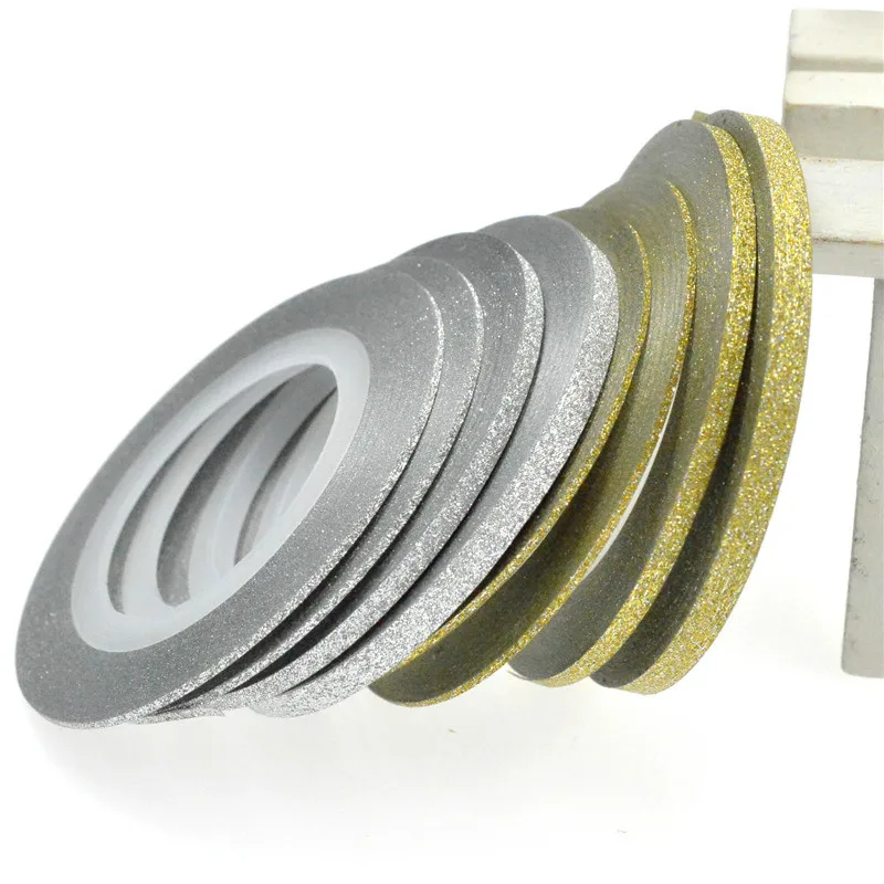 

5Roll 1mm/2mm Laser Gold Silver Glitter Striping Tape Line Nail Art Tip Decal Beauty Decoration for DIY