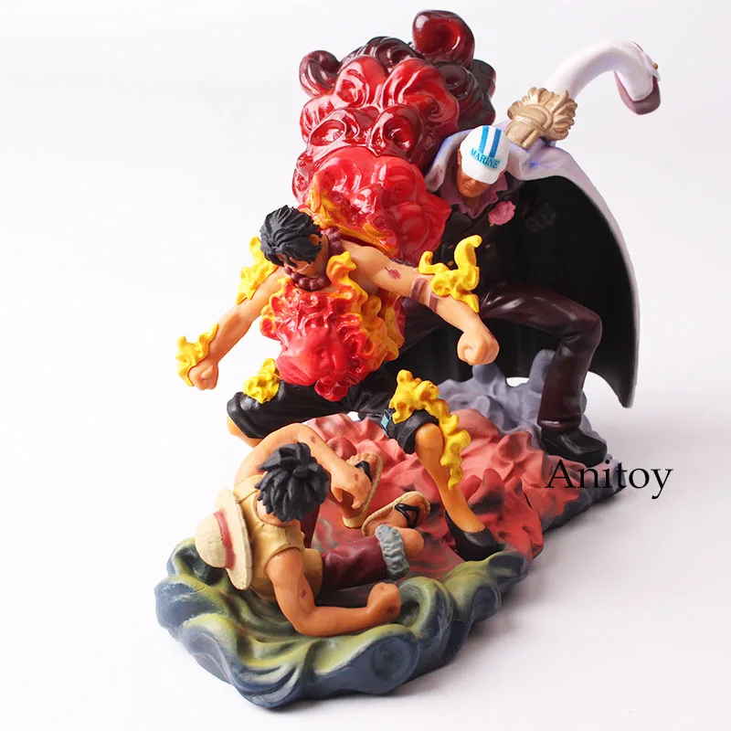

Anime One Piece The Death Of Ace Summit War Luffy & Ace VS Sakazuki PVC Figure Collectible Model Toy 10-12.5cm