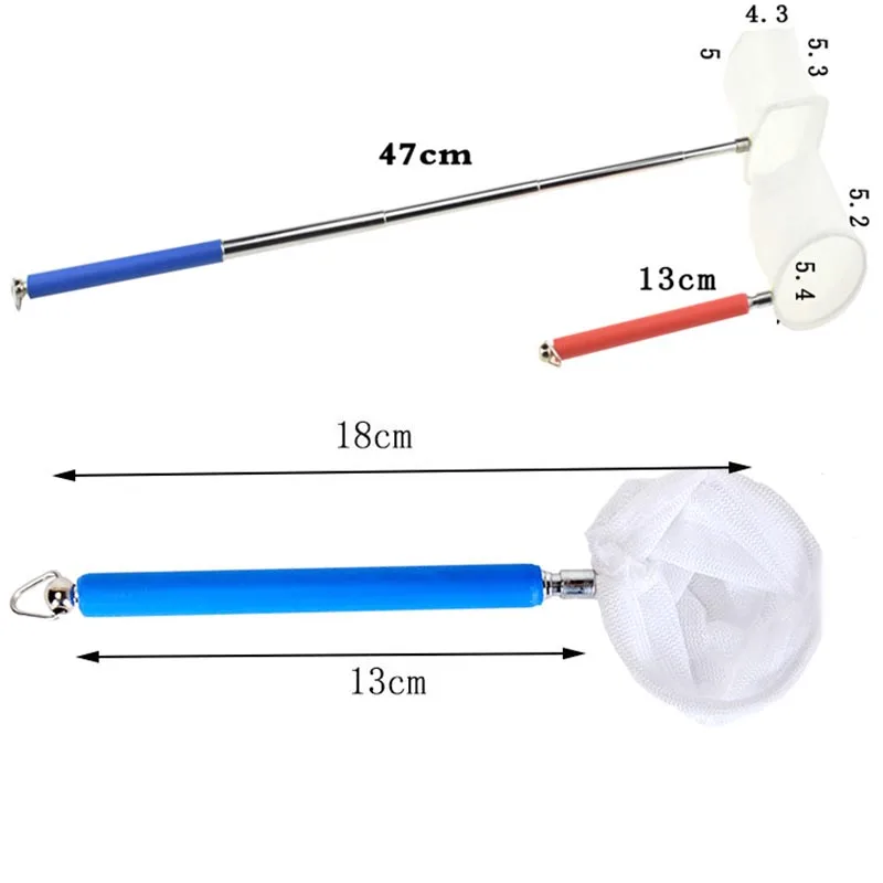Выдвижная рыболовная сеть для аквариума из нержавеющей стали, телескопическая нескользящая резиновая ручка, рыболовная креветка, рыболовная сеть для аквариума