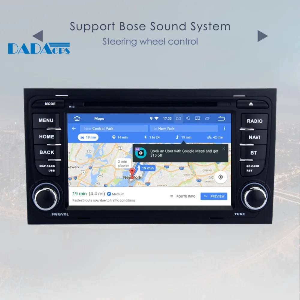 Discount 7" 2 din Car DVD Player Android 8.0 4+32GB 8 Core for Audi A4 S4 RS4 2002-2008 Radio GPS Map Navigation Stereo Audio Multimedia 10