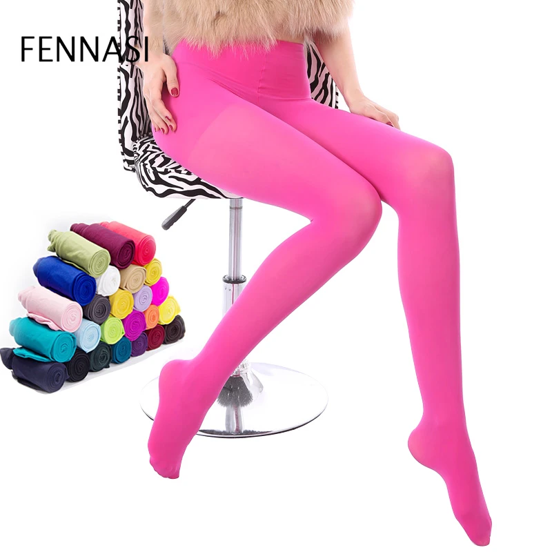 

FENNASI Candy Color Sexy Pantyhose Women Nylons Lady White Tights Fantasy Woman Colored Tights Female Erotic Seamless Panythose