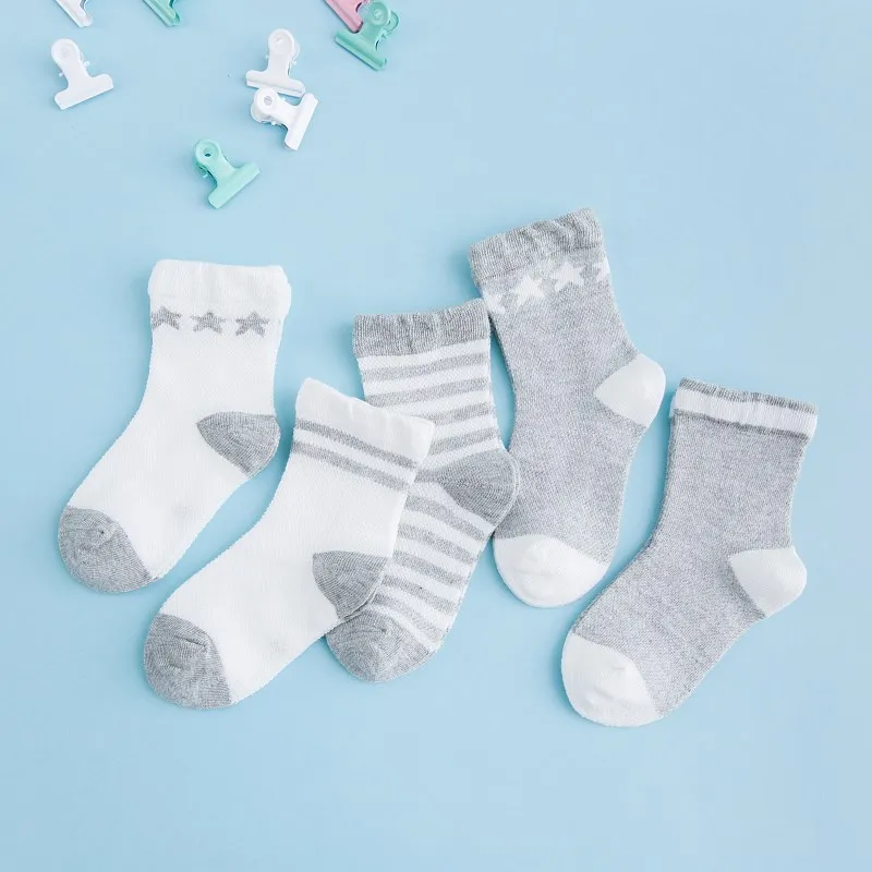 1 пара, мягкие хлопковые носки для малышей носки для новорожденных с принтом со звездой мягкие дышащие короткие носки для детей ясельного возраста, От 0 до 6 лет, D0236