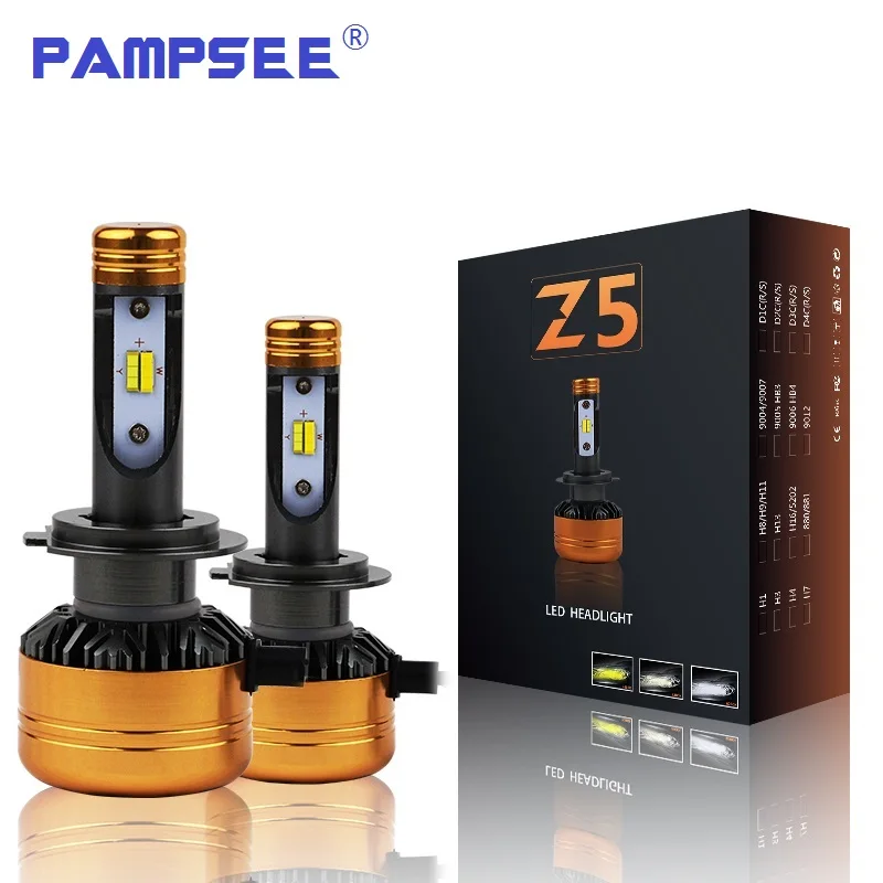 Светодиодные лампы PAMPSEE Z5 3 цвета 50 Вт 3000 лм 4300 К 6000 | Автомобили и мотоциклы