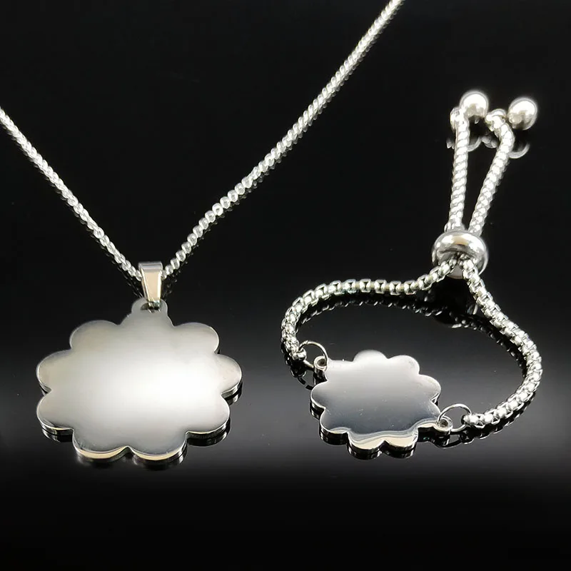 2018 Abuela pulsera de cadena de acero inoxidable collar mujer joyería Color plata joyería juego de joyeria de acero 178634 2018 Abuela pulsera de cadena de acero inoxidable collar mujer joyería Color plata joyería juego de joyeria de acero 178634