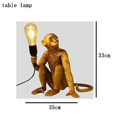 Скандинавский стиль светодиодный фигурки обезьян из мастики настольная лампа прикроватная для спальни простое украшение на стол для дома современные светильники Новинка осветительная арматура - Цвет абажура: B