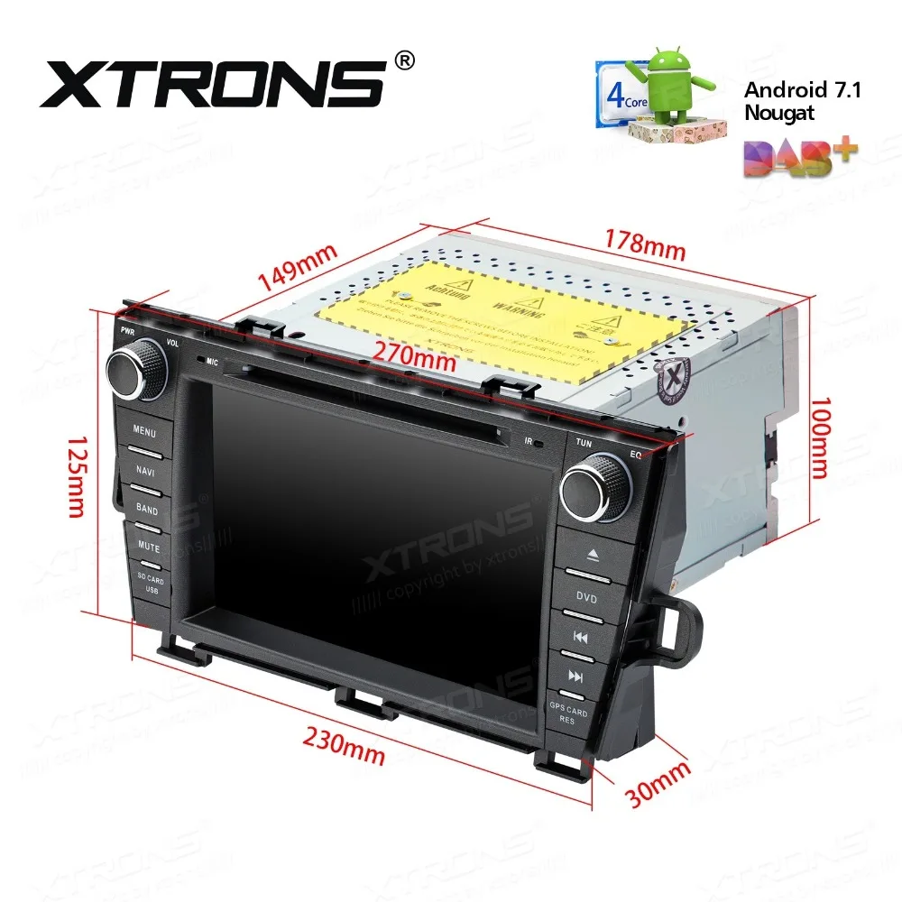 Top Android 7.1 Nougat OS 8" Car DVD Multimedia GPS Radio for Toyota Prius 2009-2013 (Right Hand Drive) with Full RCA Output Support 4
