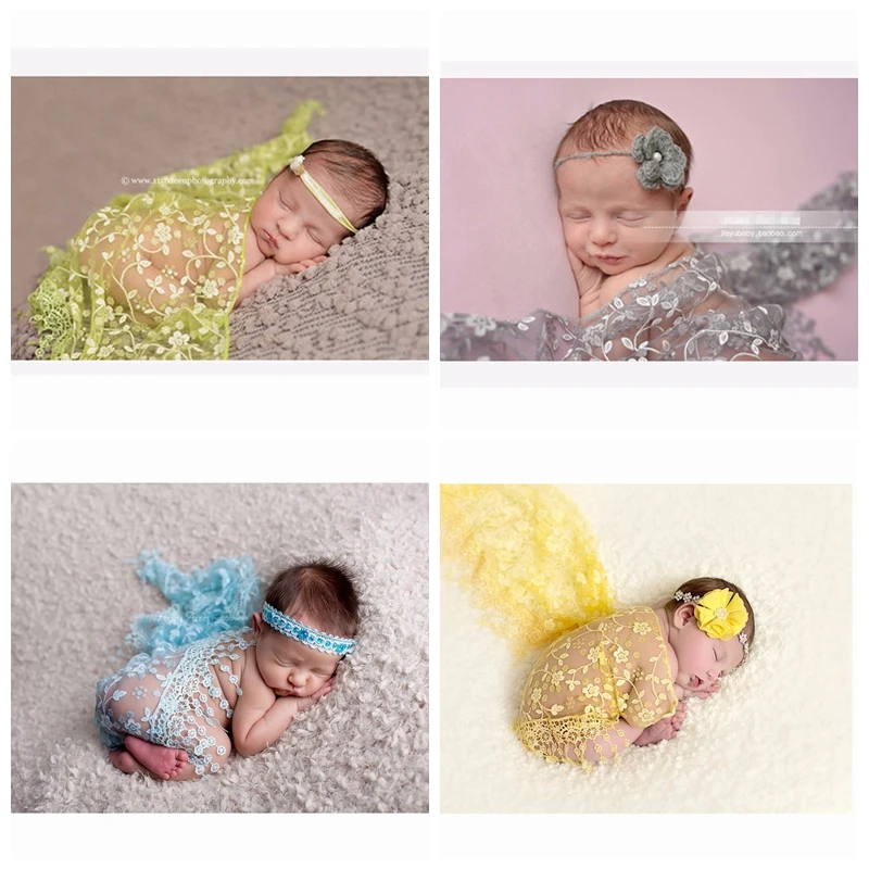 Newborn Photography Props Embroidery Lace Baby Photography Props Wraps Blanket Wraps Lace Scarf Baby Photography Props