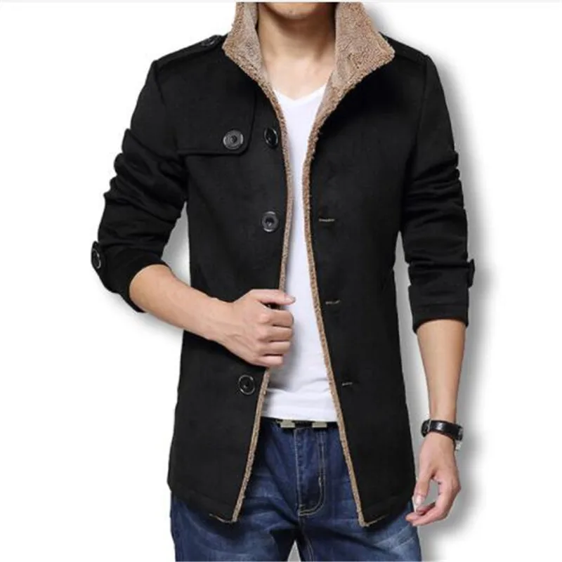 1 Зимнее длинное шерстяное пальто мужские куртки и пальто Slim Fit мужские ветровки Верхняя одежда Пальто Плюс Размер новая куртка пальто - Цвет: 1